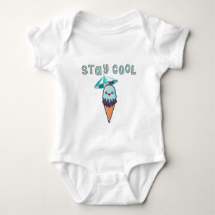 Stay Cool Kawaii Funny Ice Cream Baby Bodysuit