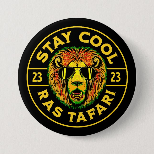 Stay Cool Ras Tafari Button (Front)