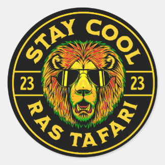 Stay Cool Ras Tafari Button Sticker