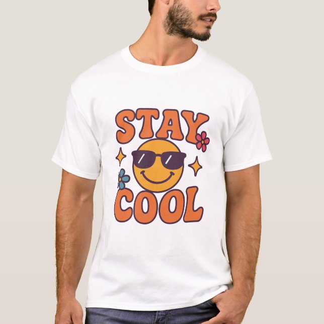 Stay Cool Retro Smiley Face T-Shirt (Front)