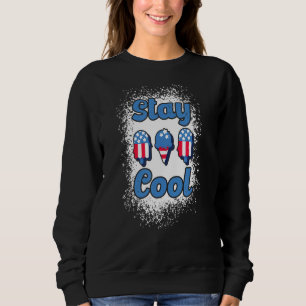 Stay Cool Rocket Pop Red And Blue Bleached Popsicl Sweatshirt