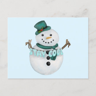 Stay Cool Snowman Holiday Postcard