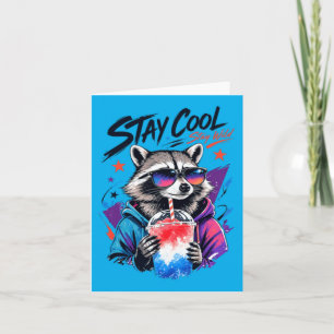 Stay Cool Stay Wild Raccoon Slushie Urban Art Card