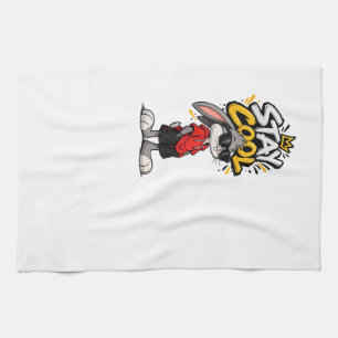 Stay Cool Street Style Rabbit Graphic – Funny Urba Kitchen Towel