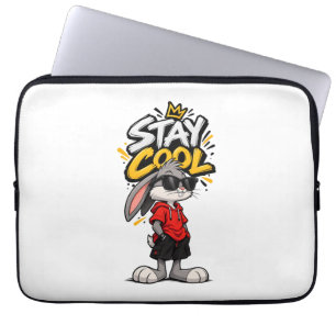 Stay Cool Street Style Rabbit Graphic – Funny Urba Laptop Sleeve