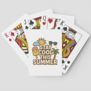 Stay Cool This Summer - Cute Summer Ice Cream Tee Playing Cards