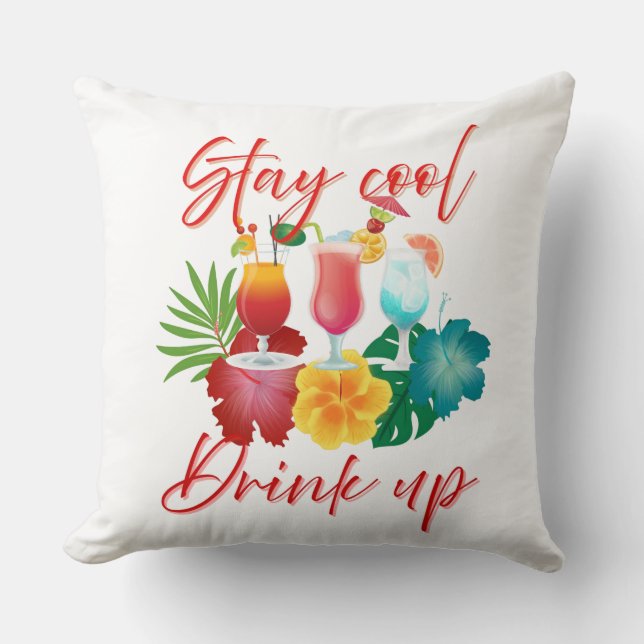 Stay Cool Throw Pillow:Quirky Home decor  Throw Pillow (Front)
