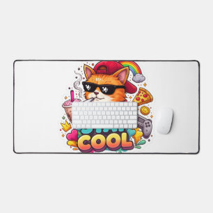 Stay Cool Vibes – Chill Cat Streetwear  Desk Mat