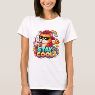 Stay Cool Vibes – Chill Cat Streetwear  T-Shirt