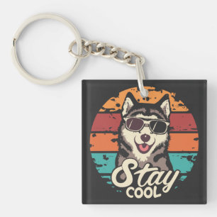 Stay Cool with Majestic Husky Dog Keychain