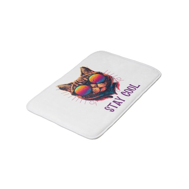 Stay cool with our cat in shades bath mat (Angled)
