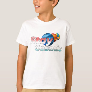 Stay Cosmic Minimal Space Typography Design T-Shirt