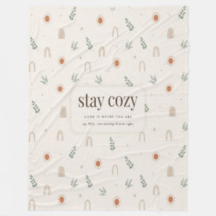Stay Cozy Boho Farmhouse Fleece Blanket