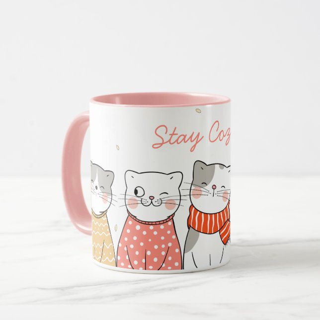Stay Cozy Cat Mug (Front Left)