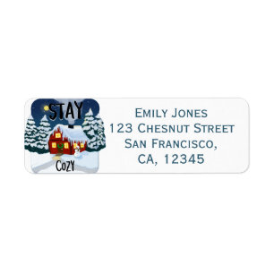 Stay Cozy Christmas Cabin Label