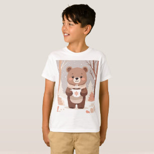 Stay Cozy Minimal Bear & Hot Cocoa T-Shirt