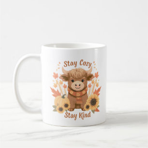 Stay Cozy Stay Kind Highland Cow Fall Coffee Mug