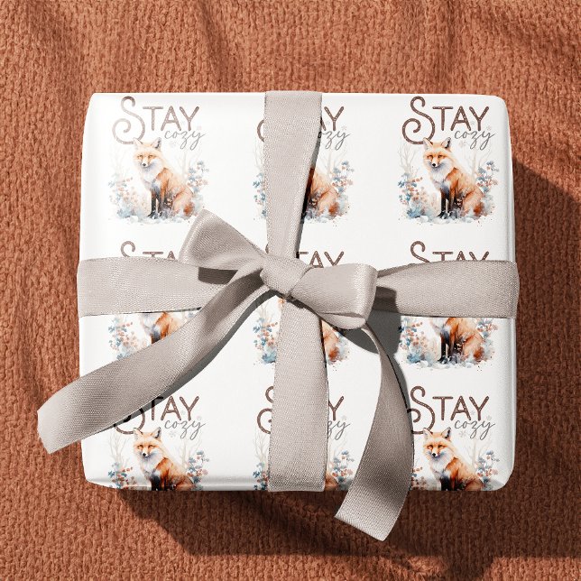 Stay Cozy Woodland Fox Christmas Wrapping Paper (Creator Uploaded)