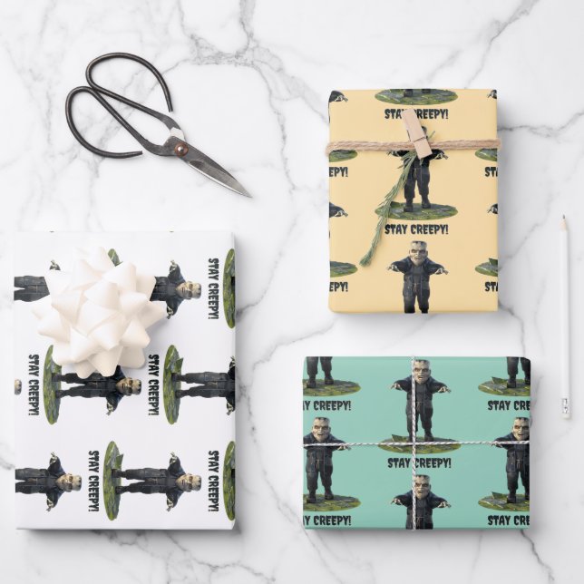 Stay Creepy! Frankenstein's Monster Wrapping Paper Sheet (Front)