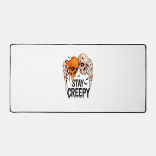 Stay Creepy PNG, Retro Skull Halloween Desk Mat
