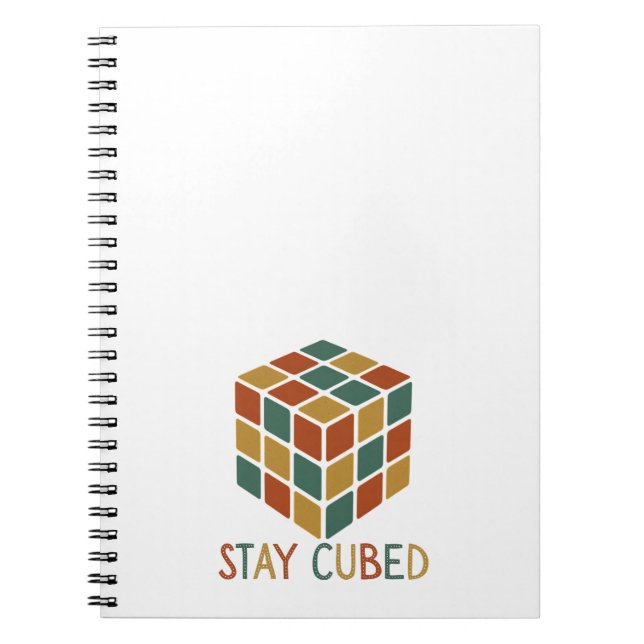 Stay Cubed | Logic Cube Retro Style Puzzle Notebook (Front)