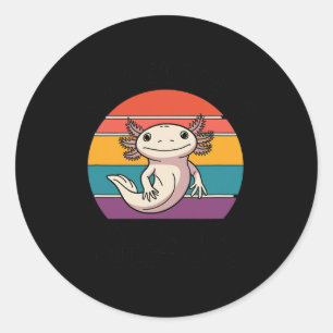Stay Curious Axolotl Retro Cute Animal Lovers Classic Round Sticker