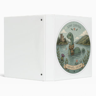 Stay Curious Cozy Cryptid Nessie Loch Ness Monster Binder