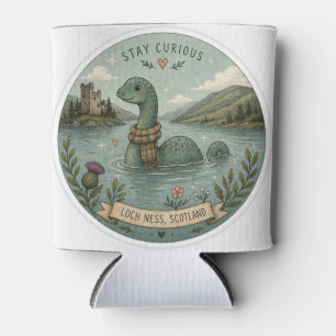 Stay Curious Cozy Cryptid Nessie Loch Ness Monster Can Cooler