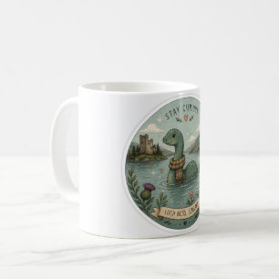 Stay Curious Cozy Cryptid Nessie Loch Ness Monster Coffee Mug