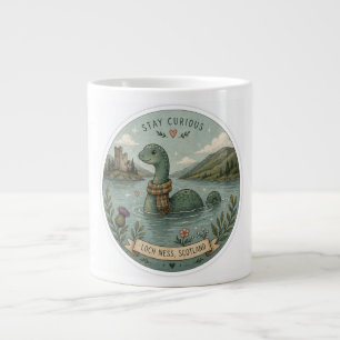 Stay Curious Cozy Cryptid Nessie Loch Ness Monster Large Coffee Mug