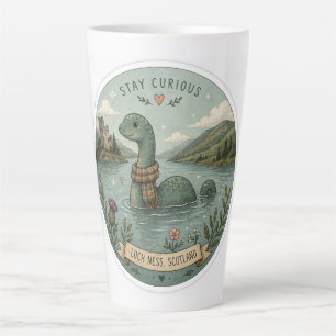 Stay Curious Cozy Cryptid Nessie Loch Ness Monster Latte Mug