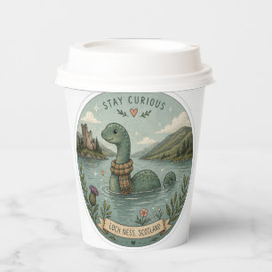 Stay Curious Cozy Cryptid Nessie Loch Ness Monster Paper Cups