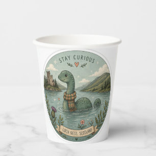 Stay Curious Cozy Cryptid Nessie Loch Ness Monster Paper Cups