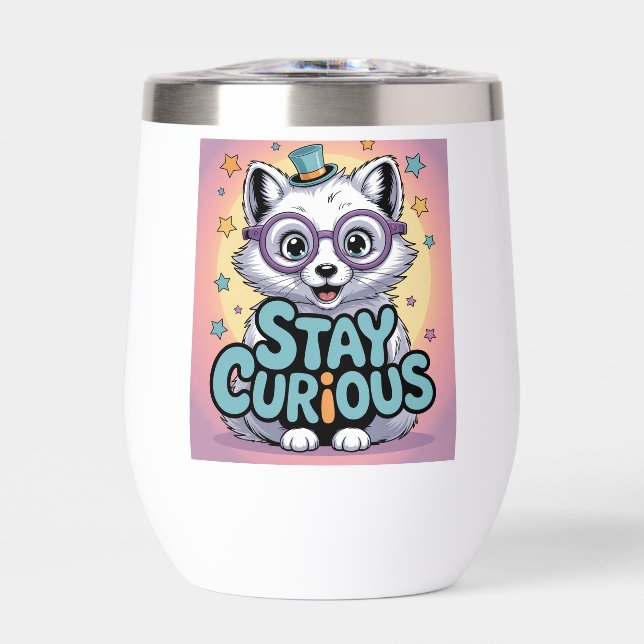 Stay Curious – Cute Cartoon Fox with Glasses  (Avant)