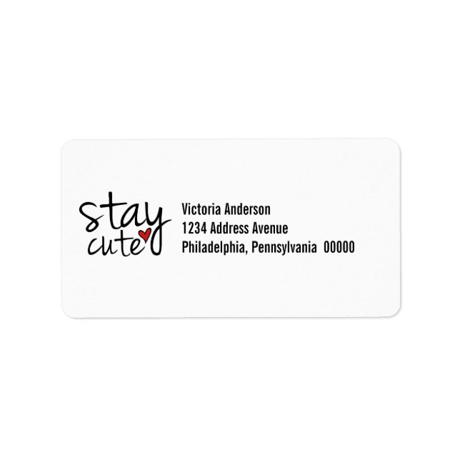 Stay Cute Address Labels (Front)