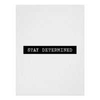Stay Determined Typewriter Label Minimalistic