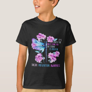 Stay Dragonfly Semicolon Suicide Prevention Awaren T-Shirt