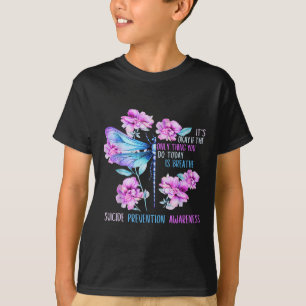 Stay Dragonfly Semicolon Suicide Prevention Awaren T-Shirt