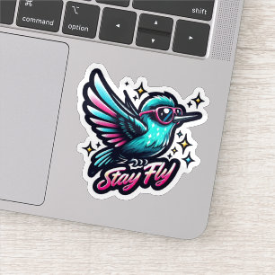 Stay Fly Motivational Hummingbird Sticker