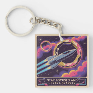 Stay Focused And Extra Sparkly Keychain