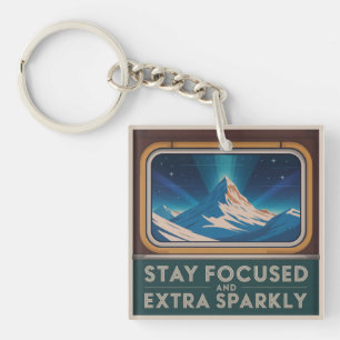 Stay Focused And Extra Sparkly Keychain