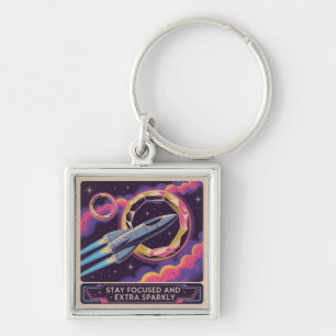 Stay Focused And Extra Sparkly Keychain