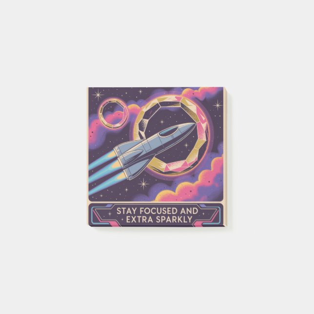 Stay Focused And Extra Sparkly Post-it Notes (Front)