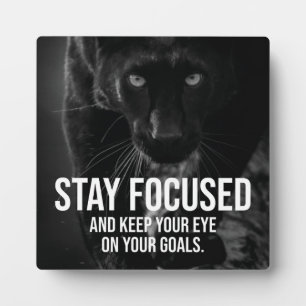 Stay Focused - Hustle, Workout, Success - Panther  Plaque