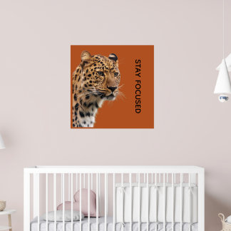 Stay Focused Tiger Motivation Wall Art Poster