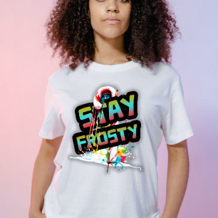 Stay Frost Red and White Candy Cane Christmas  T-Shirt