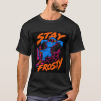 Stay Frosty Blue Monster Graphic T-Shirt