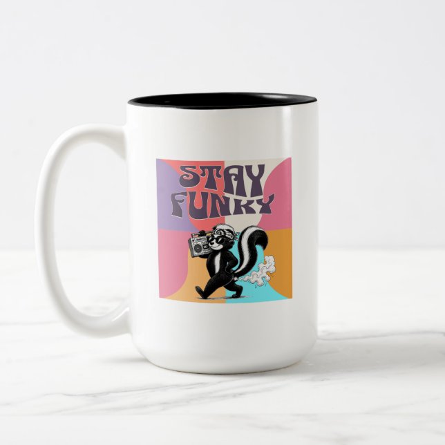 Stay Funk Skunk Two-Tone Coffee Mug (Left)