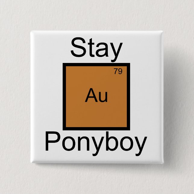 Stay Gold Ponyboy Element Pun 2 Inch Square Button (Front)