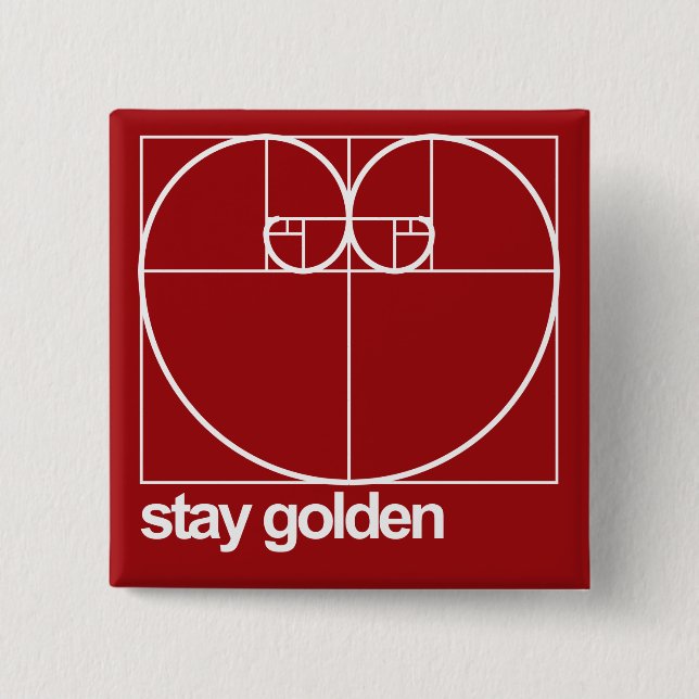 Stay Golden 2 Inch Square Button (Front)